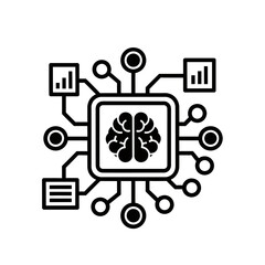 Vector illustration of artificial intelligence concept a brain with electronic circuits inside a chip symbolizes advanced technology and cognitive function