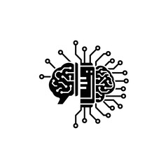 Vector illustration of artificial intelligence concept a brain with electronic circuits connected to a chip symbolizes advanced technology and function