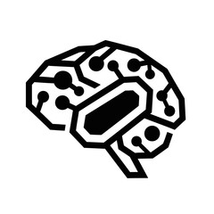 Vector illustration of artificial intelligence brain circuit board pattern represents the synergy between human intellect and technological innovation