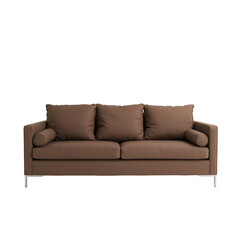 Brown Sofa with Cushions for Living Room with transparent background