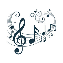 Download vector music notes illustration for musical composition and notation design