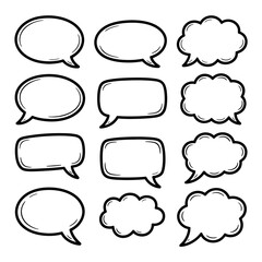 Speech bubbles vector illustration set collection of talk bubble chat box design graphic