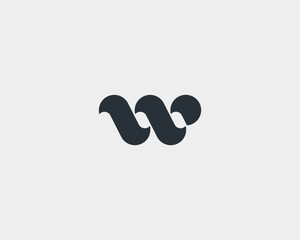 A letter W logo from abstract waves. Creative monogram initial vector logotype.