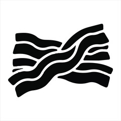 Obraz premium Bacon vector art silhouette logo design black and white illustration