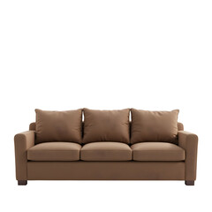 Brown Sofa with Cushions for Living Room with transparent background