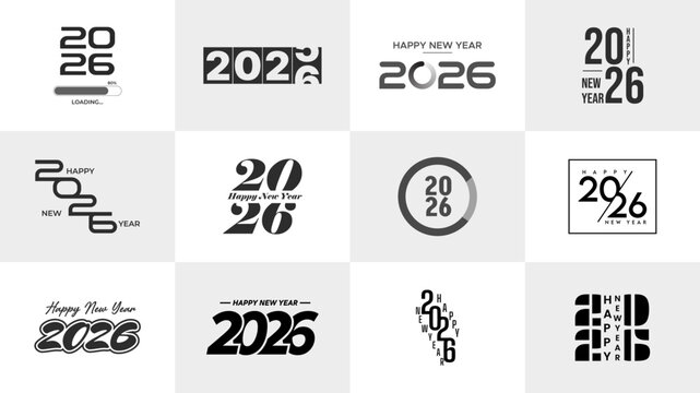 Happy new year 2026 new year 2026 happy celebration holiday greeting card design vector illustration festive event party