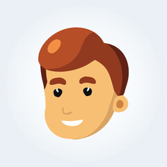 Fototapeta premium A character illustration of a handsome boy's head and short hair