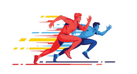 Dynamic running competition symbolizing speed and athleticism, vector illustration