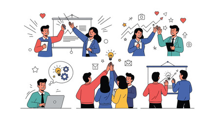 Teamwork brainstorming session and creative collaboration in business environment