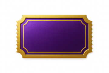 Gold frame purple label ornate empty plaque