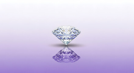 a diamond on a soft lilac gradient with elegant reflections