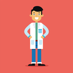 An illustration of a modern doctor standing in a lab coat