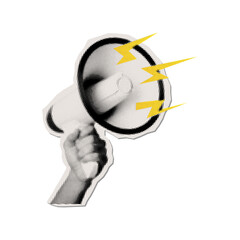 Halftone Megaphone Speaker with Lightning