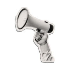 Megaphone Halftone Collage