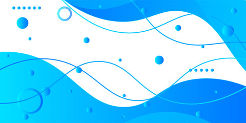 abstract background with flowing blue waves, dotted patterns, and geometric elements on a white canvas. A modern and dynamic design for digital use, banners, and presentations