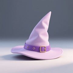A purple wizard hat with a decorative belt, suitable for fantasy and costume themes.
