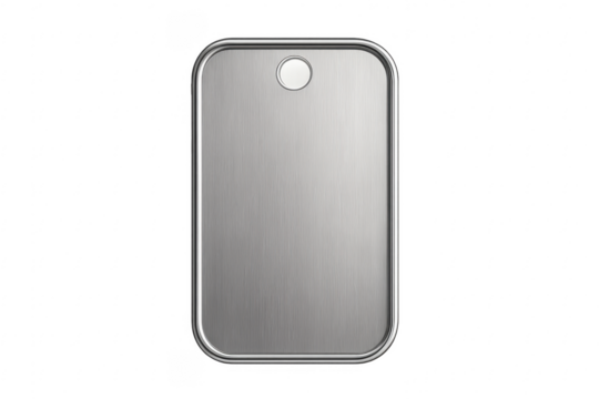 Blank brushed metal dog tag with hole - Powered by Adobe