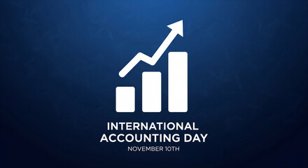 Celebrate International Accounting Day November 10th with this dynamic growth chart graphic representing financial success and economic progress, perfect for business and finance communications.