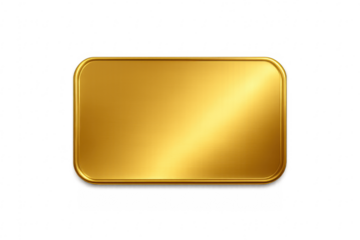 Golden blank sign plate with rounded corners