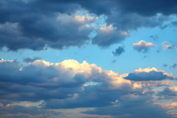 Beautiful view of blue sky with clouds as background