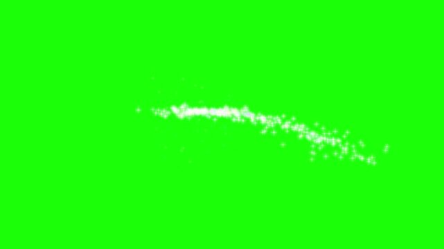 White Star Parabolic Motion Animation on Green Screen