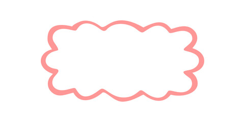Groovy scallop border with wavy outline and retro curve forms the main frame in cartoon bubble style. Y2k line detail adds a graphic accent to this abstract background element.