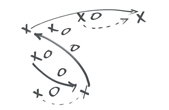 Hand draw strategy game plan for football, basketball, handball, sketched black marker, isolated on white, clipping path, design elements	 - Powered by Adobe