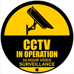CCTV in operation, sign vector