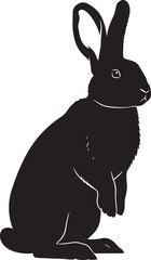Rabbit silhouette graceful hare standing wild animal art nature wildlife design easter bunny graphics springtime decoration cutout farm animal mascot logo