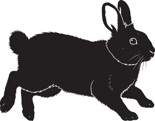 Rabbit silhouette image of an adorable bunny cute animal outline design for artwork creative projects graphic design and crafts