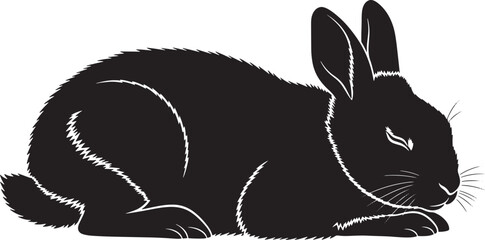 Rabbit silhouette graceful hop a fluffy black easter bunny springtime animal symbol artistic image design cute pet farm friend wildlife graphic