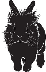 Rabbit silhouette image featuring a black animal outline ideal for various creative projects such as graphic design or artwork this elegant design evokes a sense of charm and simplicity