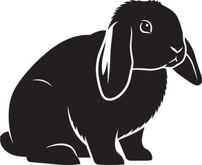 Rabbit silhouette image a detailed depiction of a resting hare perfect for design projects and animal themed creations with various creative applications
