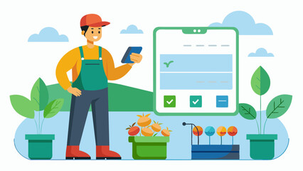 A mobile app that enables farmers to track and adjust their aquaponics system from anywhere providing convenience and flexibility for busy farmers.. Vector illustration
