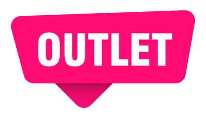outlet magenta sticker isolated on transpatent background. outlet sign
