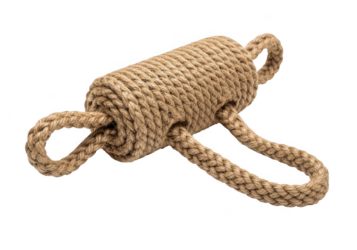 Rustic nautical rope knot toy, handmade for dogs, perfect for tug of war games