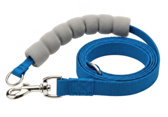Vibrant blue dog leash with soft grip handle offers comfort and control