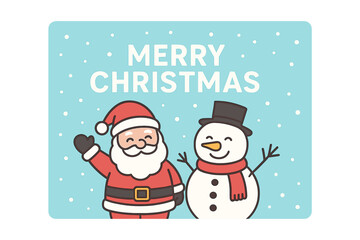 The Christmas and New Year festive collection includes a light‑blue greeting card featuring “Merry Christmas” text, Santa Claus, and a snowman