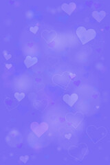 Purple Heart Background with Soft Bokeh Effect for Scrapbooking or Digital Design