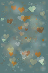 Colorful Floating Hearts Abstract Background Design for Elegant Decor or Digital Projects