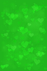 Green Heart Background Design for Digital Art and Crafts