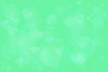 Soft Green Hearts Background for Digital Designs and Decorations