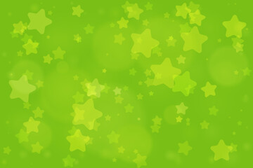 Bright Green Star Background with Blurred Elements for Party Decorations or Graphic Design