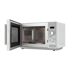 Fototapeta premium Microwave oven with half open cover