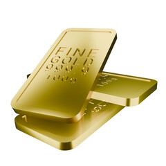 3d render gold bar element