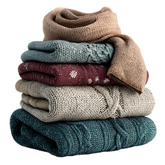  A stack of folded sweaters and a scarf png
