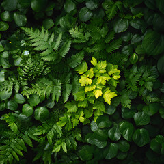 Lush Greenery A Vibrant Tapestry of Ferns and Foliage in a Forest Garden Setting