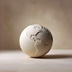 Earth Replica A Concrete Globe Representing Global Unity & Environmental Consciousness