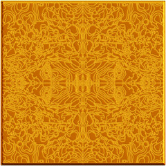 3d golden, vintage seamless pattern with floral ornament, ideal for wall-art panel design, wallpaper, decoration and theme projects.
