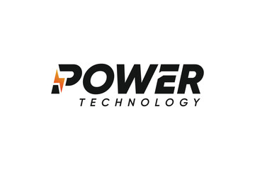 Power energy technology logo design vector